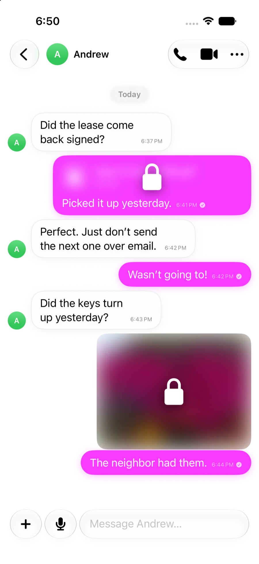 A Relay conversation open on an iPhone